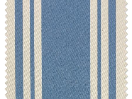 Fabric by the Yard - Yorkshire Stripe - Cornflower on Organic Twill Fashion