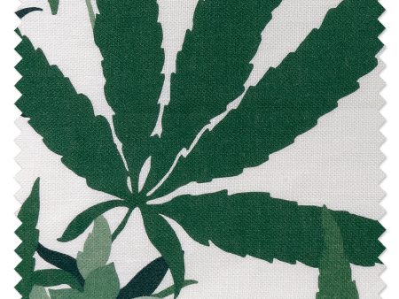 Fabric by the Yard - Cannabis - Natural on Linen For Sale