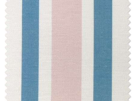 Fabric by the Yard - Between the Lines - Blue Pink on Linen Fashion