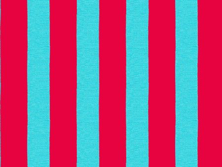 Grosgrain Stripe  Wallpaper by Sarah Jessica Parker - Scarlet Capri Blue Supply