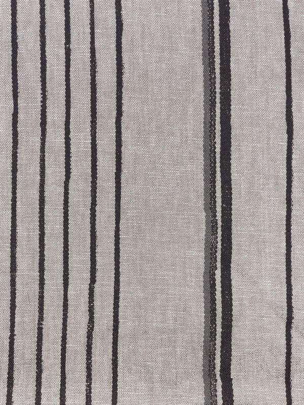 Fabric by the Yard - Two Tone Stripe - Black & Gray on Flax Linen Supply