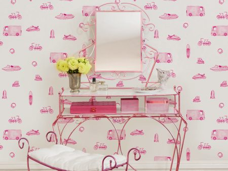 Barbie™ She Shed  Wallpaper by Barbie™ - 219 Pink Cheap