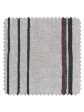 Fabric by the Yard - Two Tone Stripe - Black & Burgundy on Flax Linen Hot on Sale