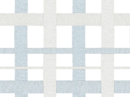 Crosstown Plaid On White  Wallpaper by Sarah Jessica Parker - Silver Pearl For Discount