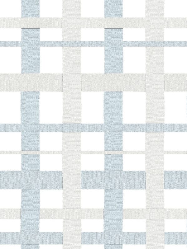 Crosstown Plaid On White  Wallpaper by Sarah Jessica Parker - Silver Pearl For Discount