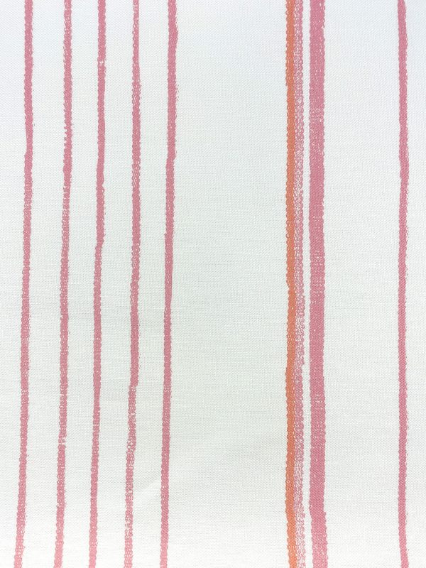 Fabric by the Yard - Two Tone Stripe - Creamsicle on Linen on Sale