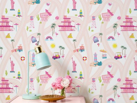 Barbie™ Land  Wallpaper by Barbie™ - Peach Cheap