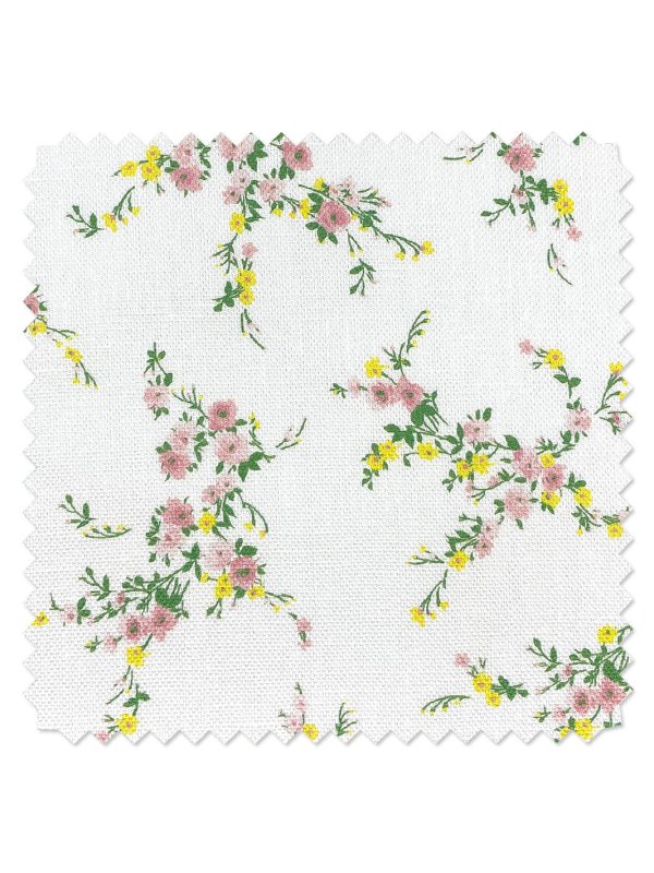 Fabric by the Yard - Jolene - Lemon Pink on Linen Hot on Sale