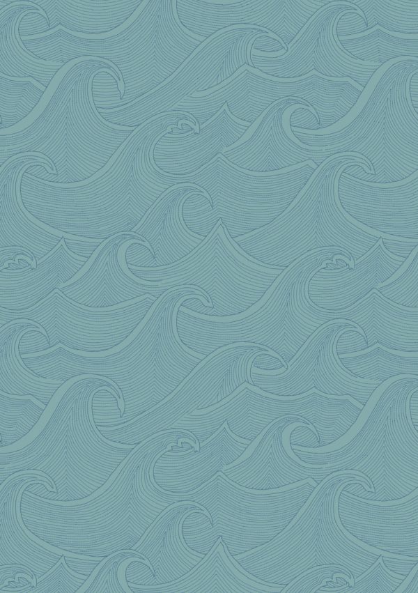 Waves Two Tone  Wallpaper by Lingua Franca - Marine For Cheap