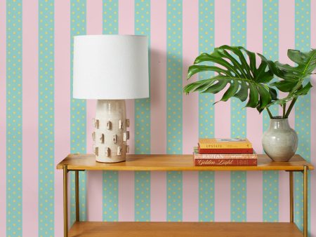 Just Ken Stripe  Wallpaper by Barbie™ - Pink   Mint Online now