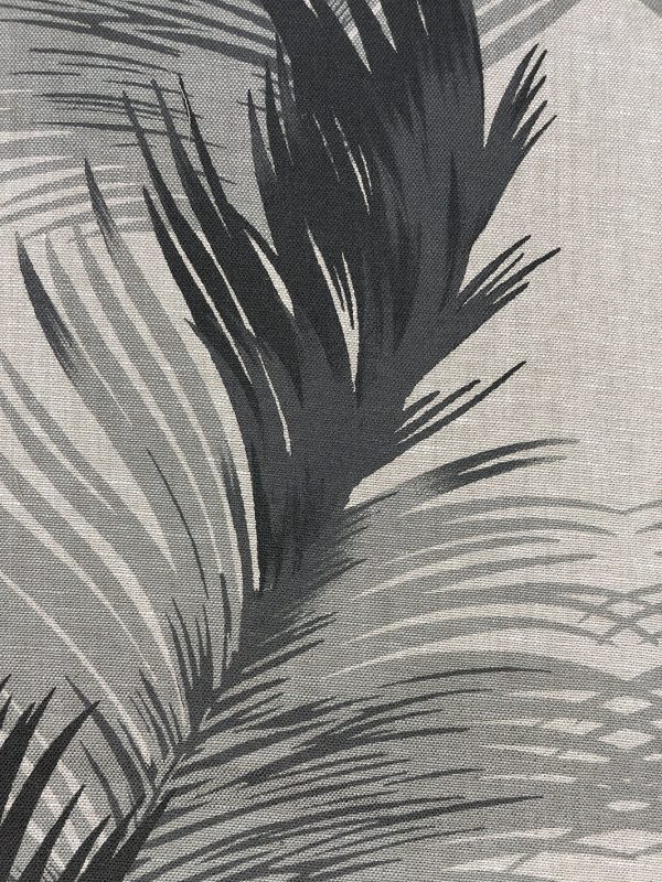 Fabric by the Yard - Belafonte Palm - Black on Flax Linen Discount