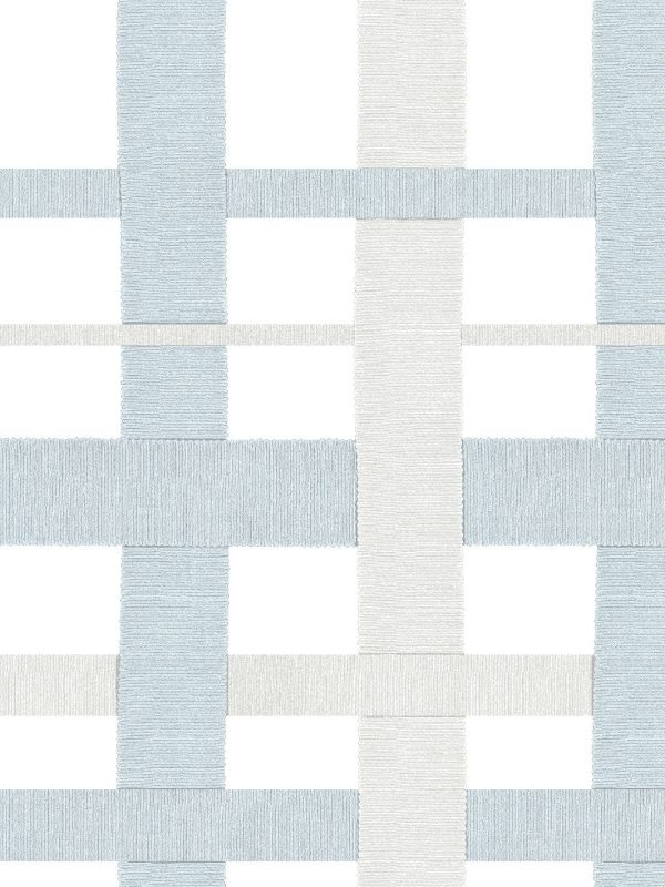 Crosstown Plaid On White  Wallpaper by Sarah Jessica Parker - Silver Pearl For Discount