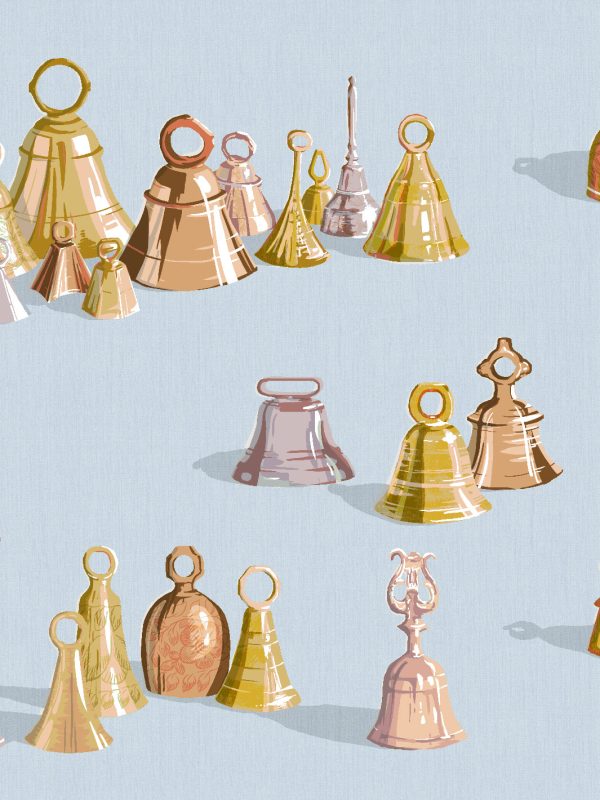 All The Bells  Wallpaper by Sarah Jessica Parker - Misty Blue Supply