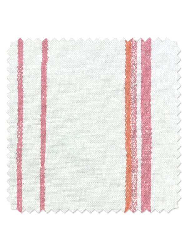 Fabric by the Yard - Two Tone Stripe - Creamsicle on Flax Linen on Sale