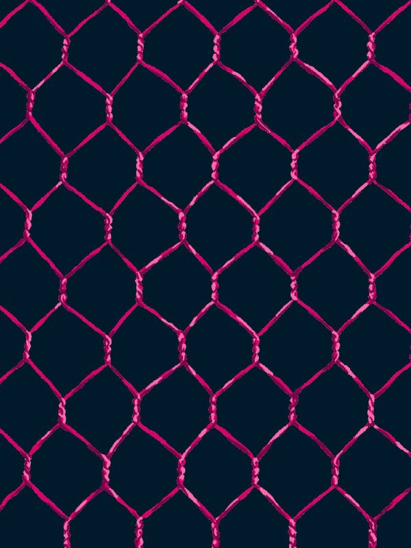 Evelyn s Chicken Wire  Wallpaper by Sarah Jessica Parker - Raspberry on Navy Online Hot Sale