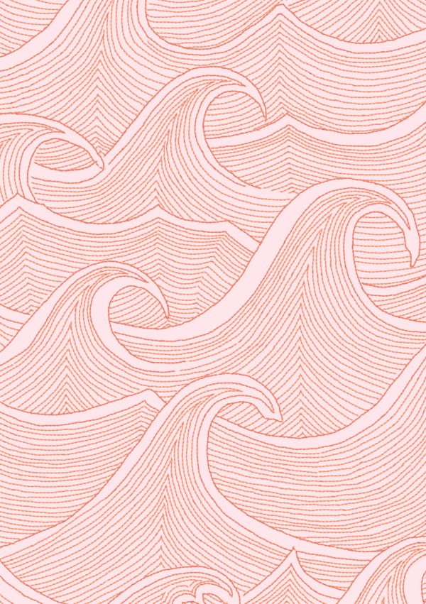 Waves Two Tone  Wallpaper by Lingua Franca - Persimmon Online now