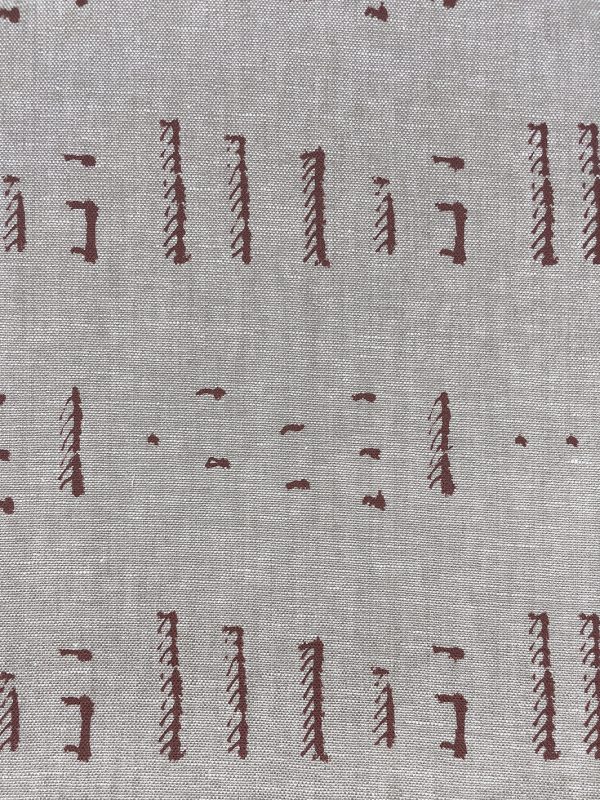 Fabric by the Yard - Stitch - Rust on Flax Linen Online Hot Sale