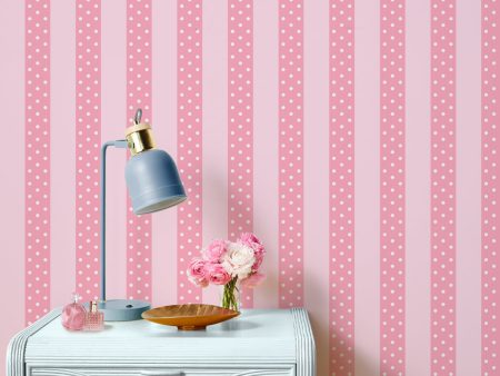 Just Ken Stripe  Wallpaper by Barbie™ - Bubblegum   Pink For Discount