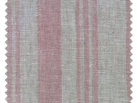 Fabric by the Yard - Painted Stripes - Pink on Flax Linen Online Sale