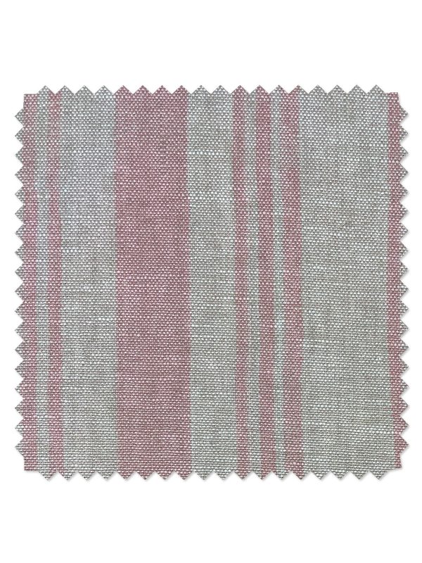 Fabric by the Yard - Painted Stripes - Pink on Flax Linen Online Sale