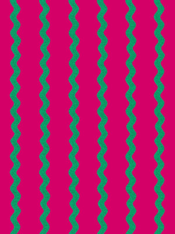 Ric-Rac Stripe  Wallpaper by Sarah Jessica Parker - Raspberry Emerald For Cheap