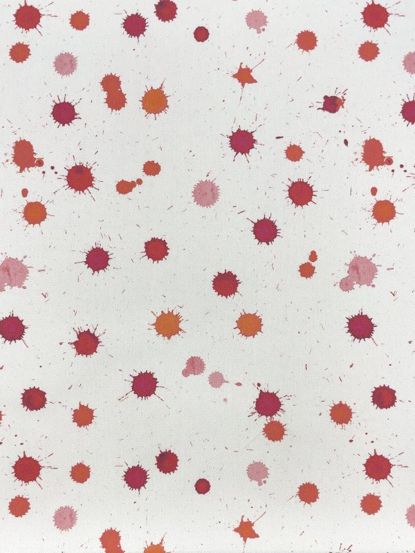 Fabric by the Yard - Splattered - Watermelon Creamsicle on Organic Twill For Discount