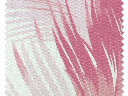 Fabric by the Yard - Belafonte Palm - Pink on Linen on Sale