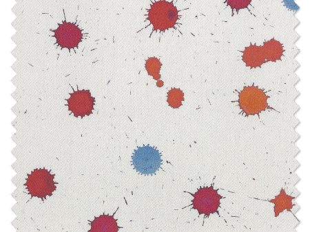 Fabric by the Yard - Splattered - Berry Sky on Organic Twill Online now