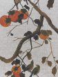 Fabric by the Yard - Persimmon Birds - Persimmon on Flax Linen For Discount