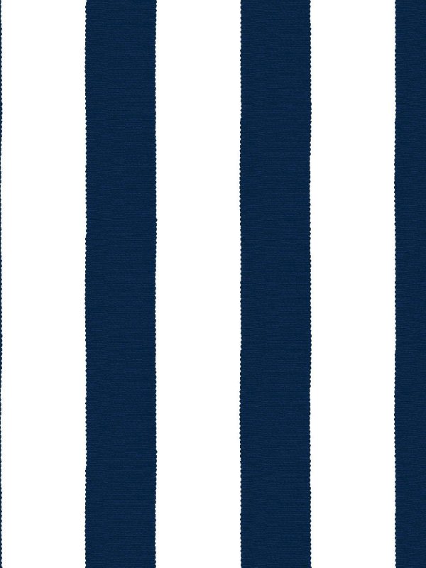 Grosgrain Stripe on White  Wallpaper by Sarah Jessica Parker - Navy Sale