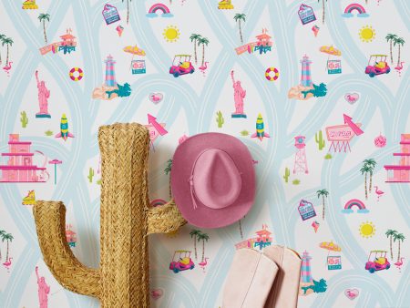 Barbie™ Land  Wallpaper by Barbie™ - Pale Blue Supply