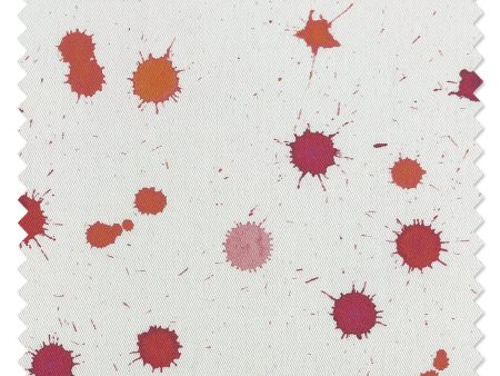 Fabric by the Yard - Splattered - Watermelon Creamsicle on Organic Twill For Discount