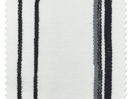 Fabric by the Yard - Two Tone Stripe - Black & Gray on Linen Sale