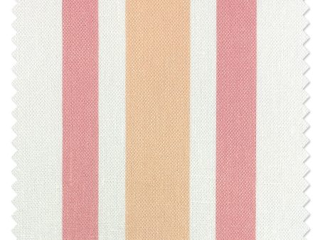 Fabric by the Yard - Between the Lines - Peach Pink on Linen on Sale