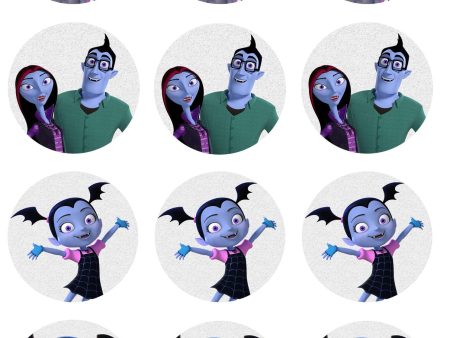 Disney Vampirina Gregoria Mr. Hauntly Mrs. Hauntly Edible Cupcake Topper Images ABPID14802 on Sale