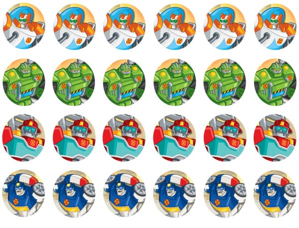 Transformers Rescue Bots Optimus Prime Heatwave Boulder Blades Edible Cupcake Topper Images ABPID14808 Hot on Sale