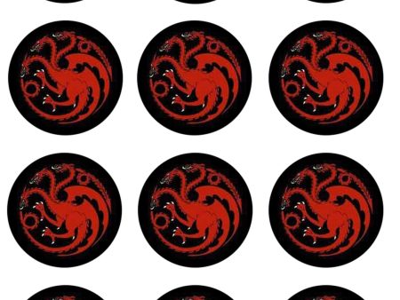 Game of Thrones Targaryen House Emblem Edible Cupcake Topper Images ABPID14809 Cheap