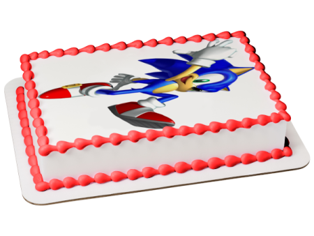 Sonic the Hedgehog Running Edible Cake Topper Image ABPID13642 For Cheap