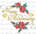 Happy Anniversary Red Roses Gold Hearts Edible Cake Topper Image ABPID13601 Hot on Sale