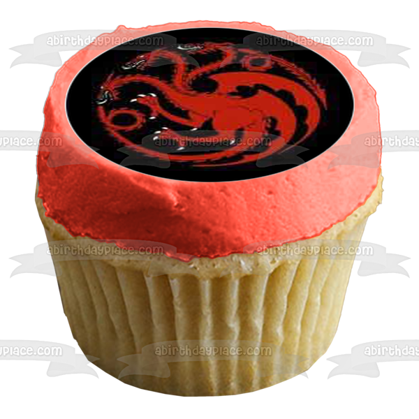 Game of Thrones Targaryen House Emblem Edible Cupcake Topper Images ABPID14809 Cheap