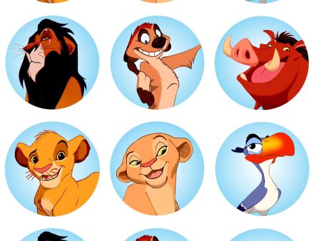 Disney The Lion King Simba Nala Scar Pumba Timone Zazu Edible Cupcake Topper Images ABPID14799 Supply