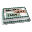 World s Best Dad Globe Purple Pink Blue Tags Edible Cake Topper Image ABPID13508 Online Hot Sale