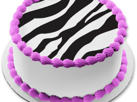 Zebra Stripe Pattern Edible Cake Topper Image ABPID13363 Cheap