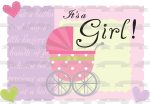 Baby Shower It s a Girl Baby Stroller Hearts Edible Cake Topper Image ABPID13421 Sale