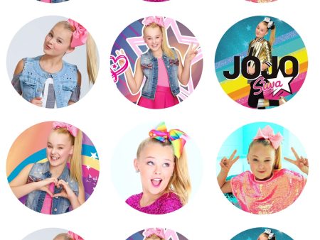 Jojo Siwa Peace Signs Heart Signs Edible Cupcake Topper Images ABPID14794 on Sale