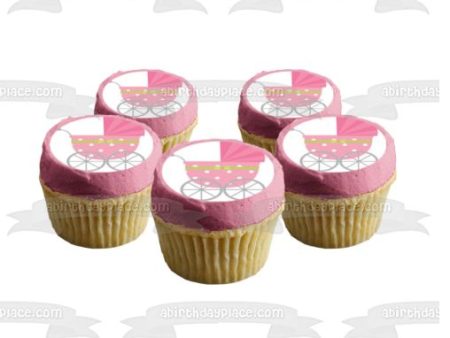 Baby Shower Blue and Pink Strollers Edible Cake Topper Image ABPID13212 Supply