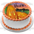 Happy Halloween Pumpkins Moonlight Edible Cake Topper Image ABPID13083 Cheap