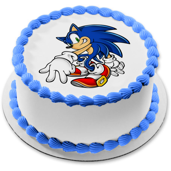 Sonic the Hedgehog Giving Peace Signs Edible Cake Topper Image ABPID13649 For Cheap