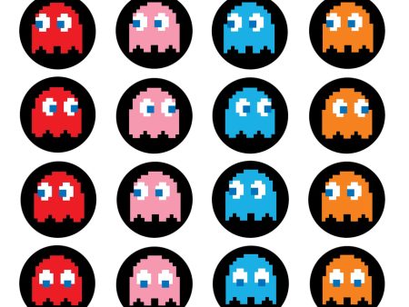 Pac-Man Ghosts Inky Pinky Blinky Clyde Edible Cupcake Topper Images ABPID14804 For Discount