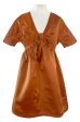 Spring 2007 Prada Burnished Gold Silk Satin Front Knot Plunging Empire Mini Dress Sale